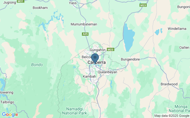 Kaart met locatie Lake Burley Griffin
